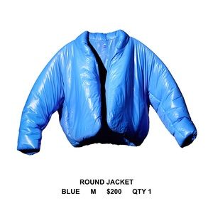 GAP X YEEZY BRIGHT BLUE ROUND JACKET SIZE MEDIUM - NEVER WORN